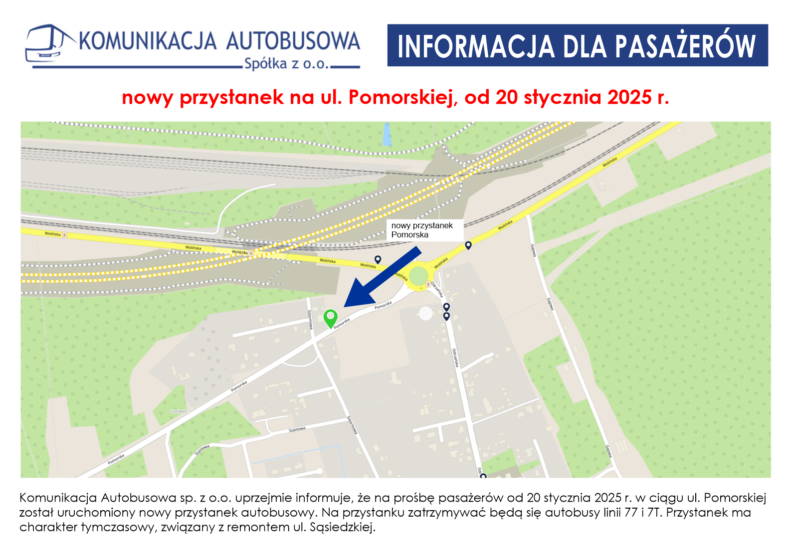 nowy przystanek Pomorska